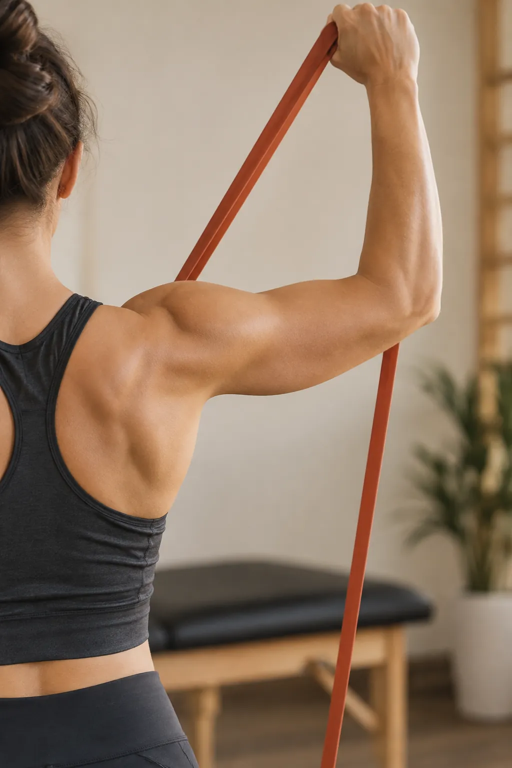 Shoulder rehabilitation exercise with a resistance band