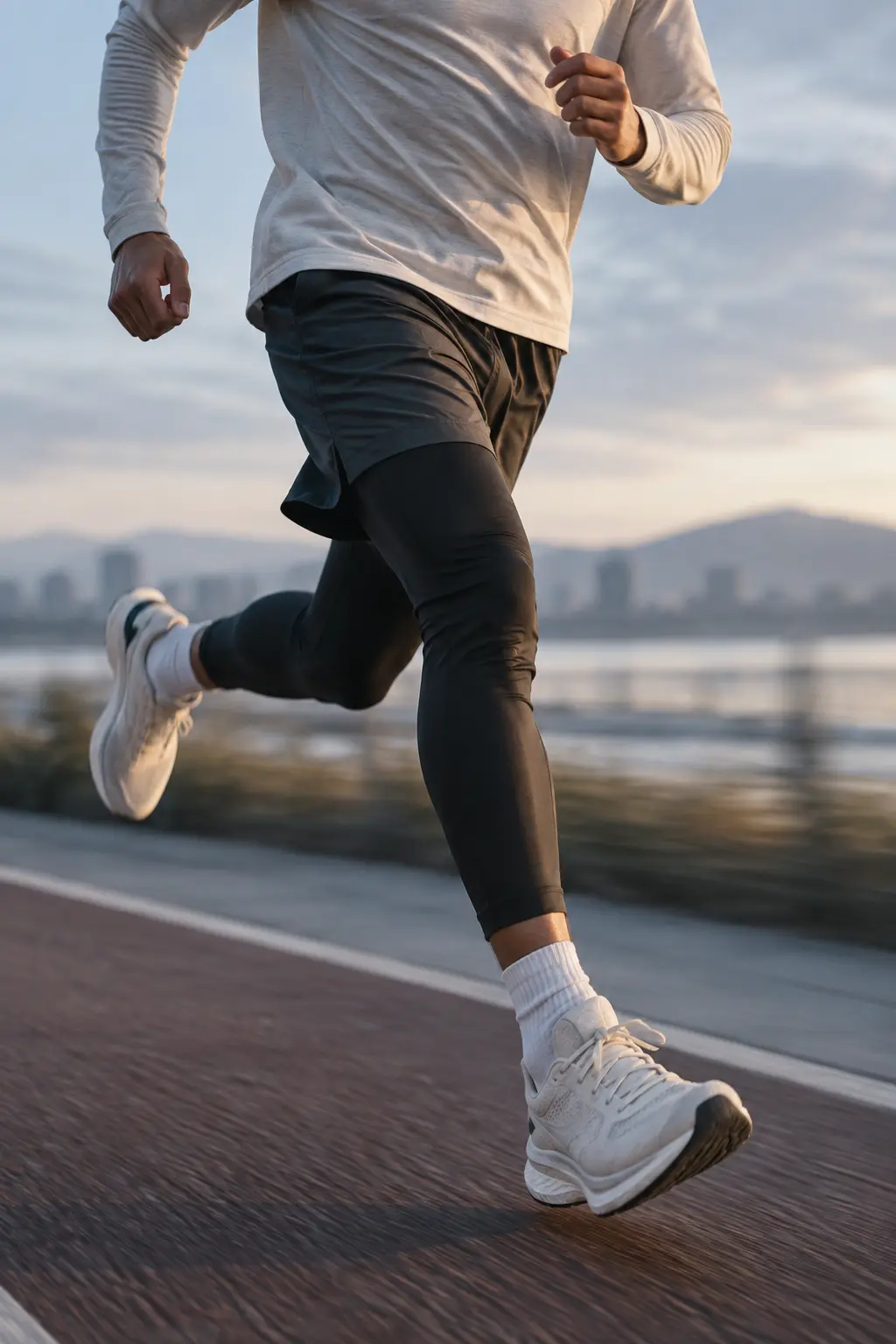 Runner training outdoors