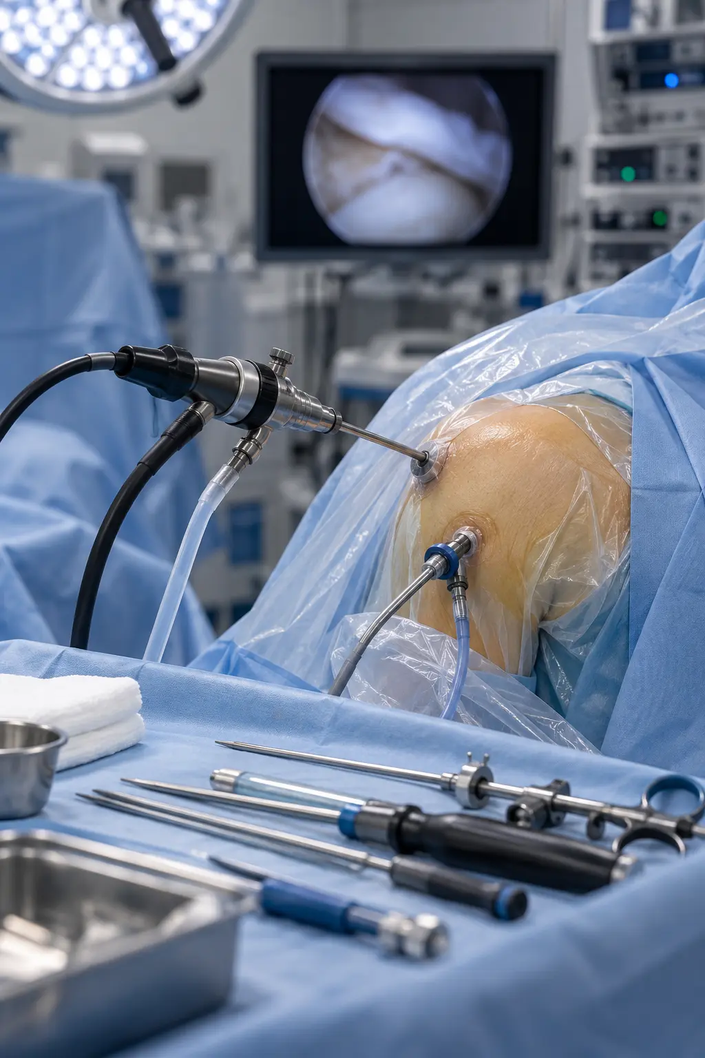Arthroscopic shoulder procedure through small portals